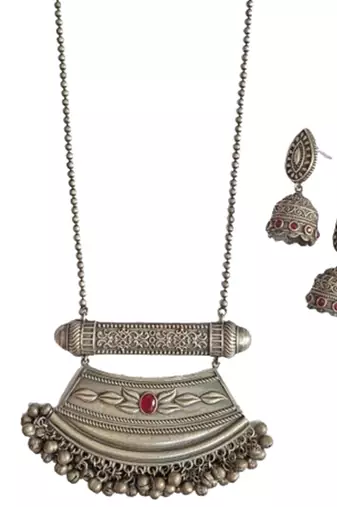 Alankar long tribal necklace jhumka set