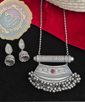 Alankar long tribal necklace jhumka set 5