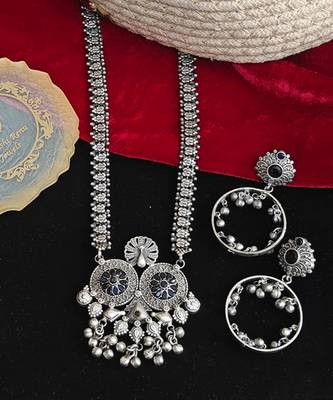 Alankar oxidized black onyx necklace set 4