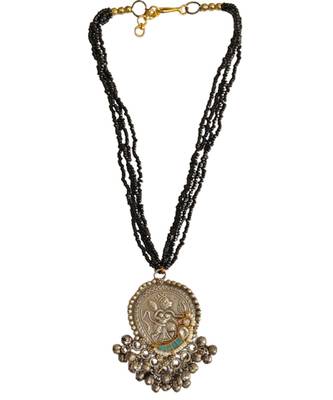 Alankar oxidized black bead necklace 2