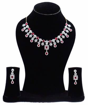 Alankar ruby diamond necklace set 3