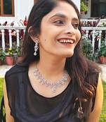 Alankar rose quartz diamond necklace set