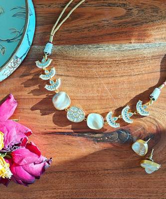 Alankar druzy chand necklace set 3