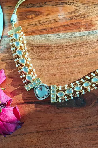 Alankar polki chokar necklace