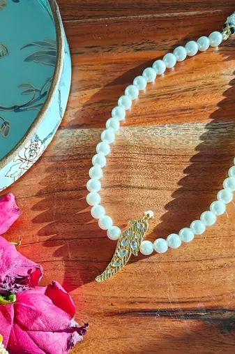 Alankar peacock pearl necklace