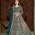 Teal embroidered net anarkali suit