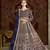 Navy blue embroidered net anarkali suit