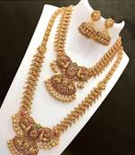 Exquisite gold-plated kundan bridal jewelry set - traditional indian design