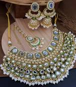 Exquisite kundan bridal jewelry set - luxurious indian couture