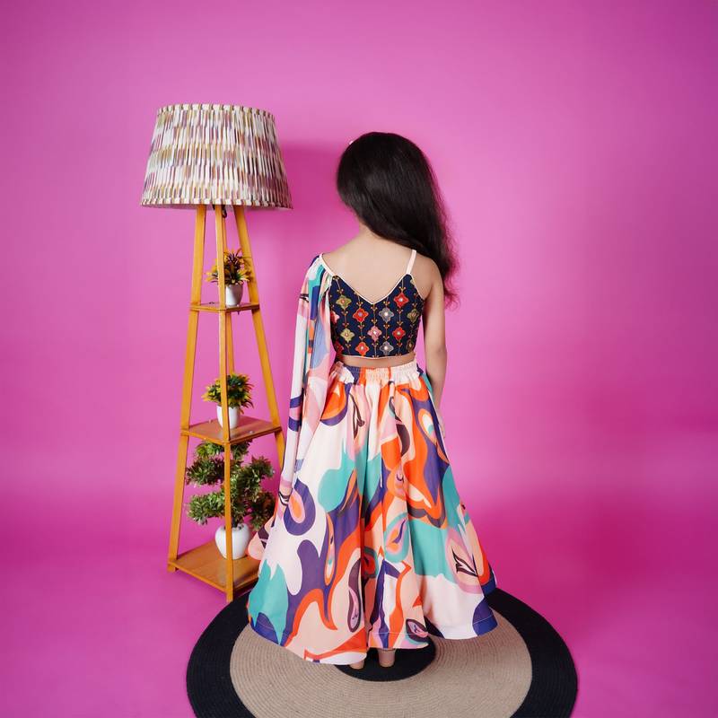 Printed Lenhga Blue Choli