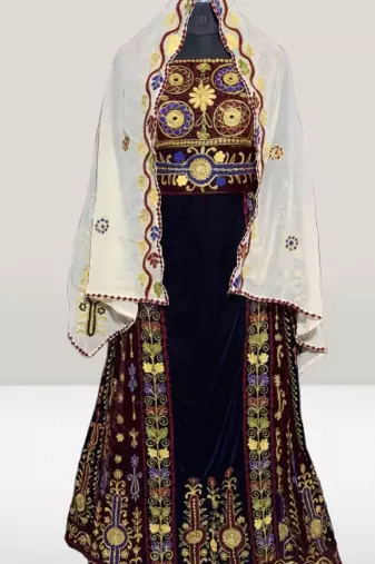 Maroon Embroidery and beads Work Velvet fabric Islamic Style Partywear Kaftan Long Gown Evening wear Dubai kaftan