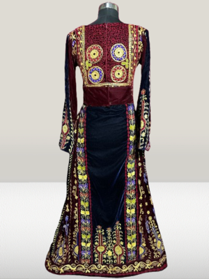 Maroon Embroidery and beads Work Velvet fabric Islamic Style Partywear Kaftan Long Gown Evening wear Dubai kaftan 5