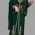 Dark Green color Handmade Moroccan Kaftan with Embroidered zari work hijab