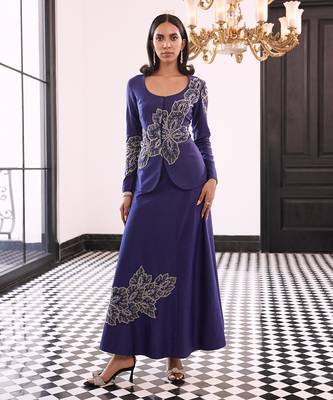 Petals embellished ball skirt with blazer 1