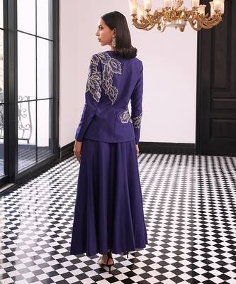 Petals embellished ball skirt with blazer 4