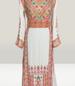 White color  beads Work Velvet fabric Islamic Style  Partywear Kaftan Long Gown Evening wear Dubai kaftan