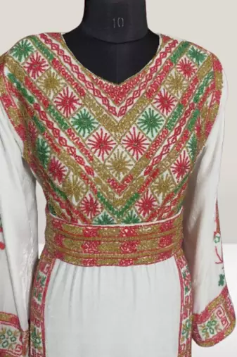 White  beads Work Velvet fabric Islamic Style Partywear Kaftan Long Gown Evening wear Dubai kaftan
