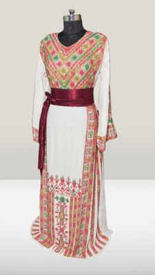 White  beads Work Velvet fabric Islamic Style Partywear Kaftan Long Gown Evening wear Dubai kaftan 5