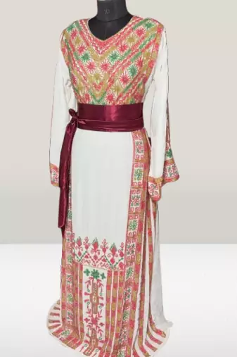 White  beads Work Velvet fabric Islamic Style Partywear Kaftan Long Gown Evening wear Dubai kaftan