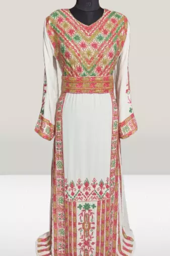 White  beads Work Velvet fabric Islamic Style Partywear Kaftan Long Gown Evening wear Dubai kaftan