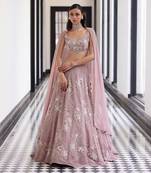 GEOMETRIC EMB LEHENGA WITH EMBELLLISHED BLOUSE AND DUPTTA