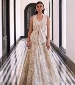CHECKS AND PAISLET LEHENGA WITH WAISCOAT