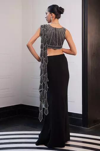 Pre drapped saree