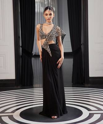 Pre drapped saree 1