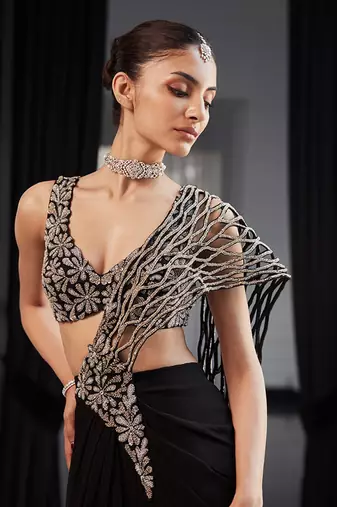 Pre drapped saree