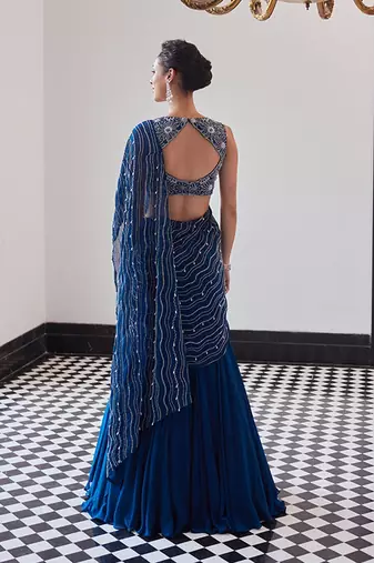 Pre drapped saree