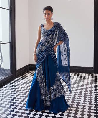 Pre drapped saree 4