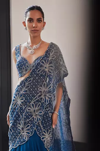Pre drapped saree