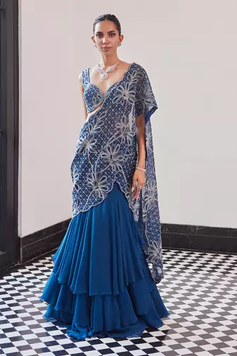 Pre drapped saree