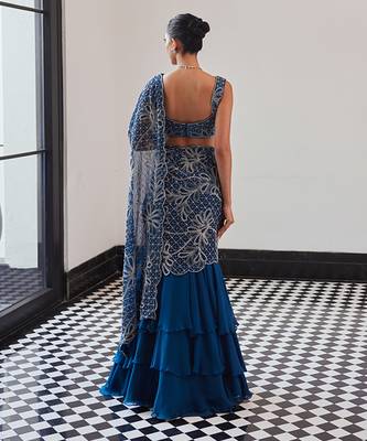 Pre drapped saree 4