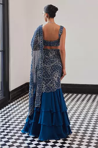 Pre drapped saree