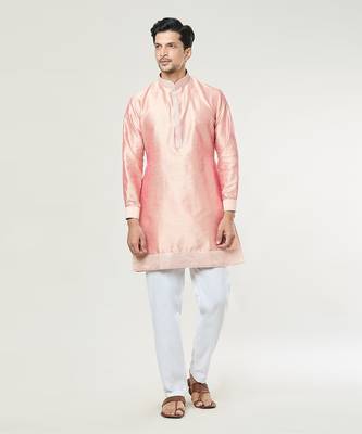 Peach embroidered kurta-jacket set 5