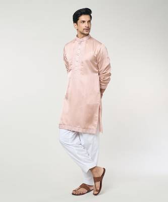 Dusty rose embroidred kurta set 1