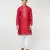 Cherry red embroidred kurta set
