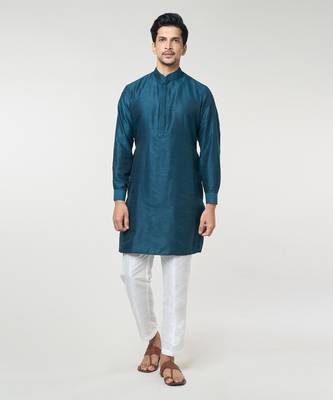 Rama green pintuck kurta-jacket set 4