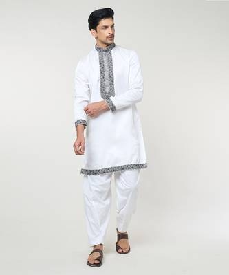 White embroidred kurta set 1