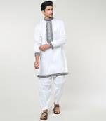 White embroidred kurta set