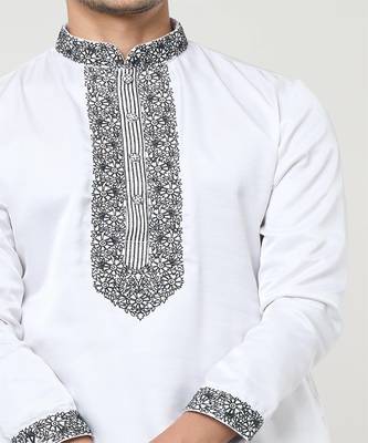 White embroidred kurta set 2