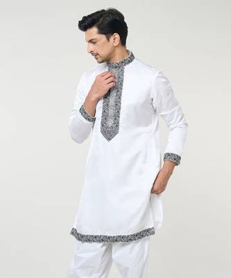 White embroidred kurta set 3