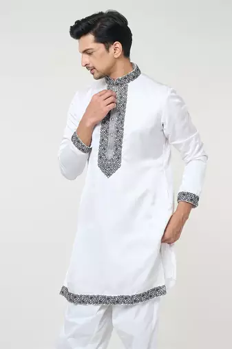 White embroidred kurta set