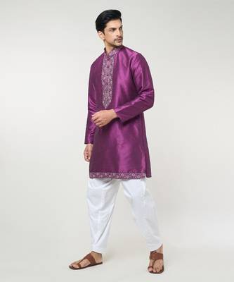 Violet embroidred kurta set 1