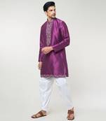 Violet embroidred kurta set
