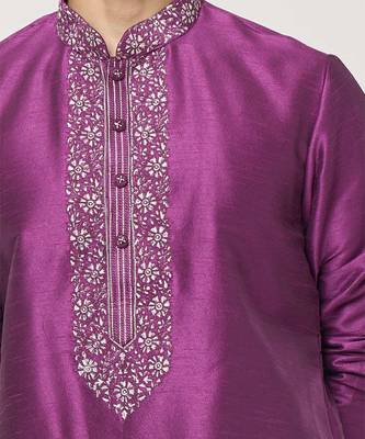 Violet embroidred kurta set 2