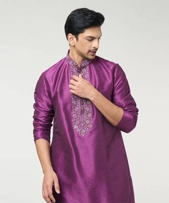 Violet embroidred kurta set 3