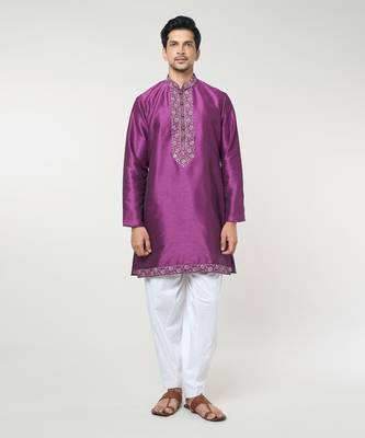 Violet embroidred kurta set 4