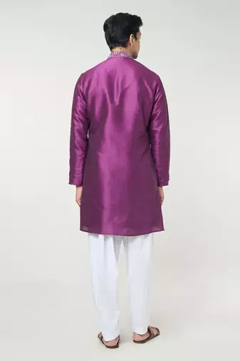 Violet embroidred kurta set